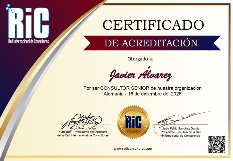 Certificado de Acreditación de Javier Álvarez